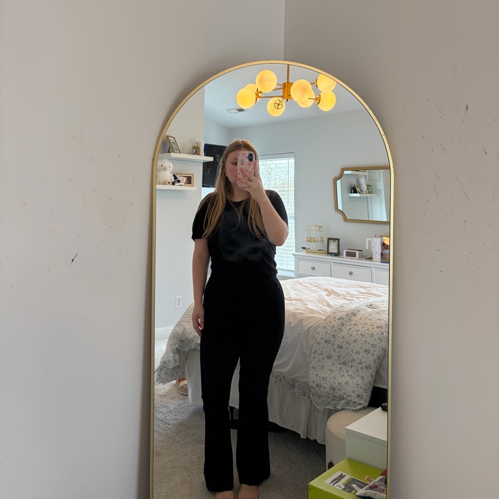 LOFT Black Flare Trousers